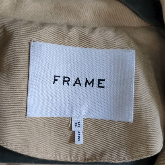 Frame Linen Blend Tan Belted Jacket, Sz XS - Picture 3 of 13